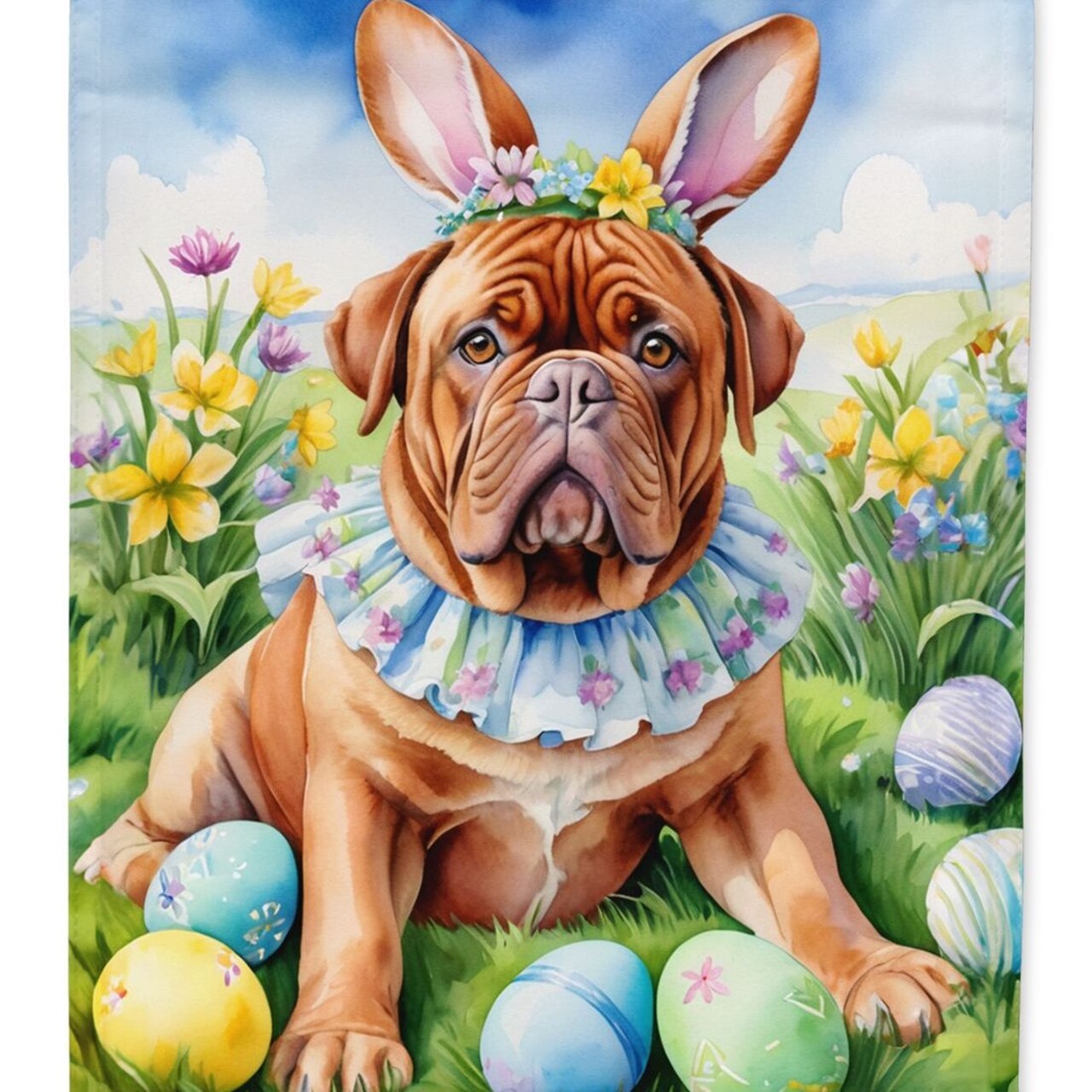 Edge Collections - 28" X 40" - Multicolor - Dogue de Bordeaux Easter Egg - 1 Piece